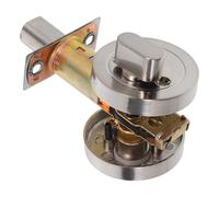 GLEAVI Serrure à Pêne Dormant Simple en Alliage de Zinc Verrou Rond pour Porte Intérieure Double Face Finition Acier Sécurité Chambre et Porte D’Entrée Serrure Cachée pour Contrôle