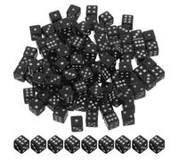 GLEAVI Set de 100 Mini Dés Noirs en Plastique, Ultra-Petits Dés Carrés à Six Faces, Points Visibles, pour Jeux Interactifs et Apprentissage des Mathématiques