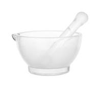 GLEAVI Set de mortier et pilon avec bol en verre 8 oz : mélangeur pour pharmacie - outil de broyage - pilon à épices pour cuisine - presse-ail pour laboratoire scientifique