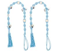 GLEAVI Sonnette pour Chien 2pcs Corde en Coton et Perles en Bois, Anti-Collision et Polyvalente pour L'éducation du Chiot et Décoratrice