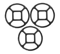 GLEAVI Support Antidérapant pour Wok et Casserole Gaz en Émail Noir Lot de 3 Pièces Résistant la Chaleur Accessoire pour Cuisinière à Gaz Base Stable pour Cuisson pour Petites Poêles