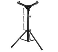 GLEAVI Support de Tambour Pliant en Alliage Noir Technologie Rivet Capacité de Charge Renforcée, Trépied Réglable Pieds à Large Espacement, pour Batterie et Caisse Claire