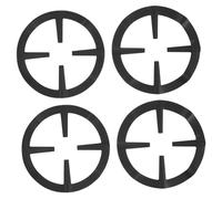 GLEAVI Support Odeur Poêle Anneau Noir Acier de Inoxydable de Pièces 4 Réducteur de Brûleur Chauffage Rapide pour Cuisinière à Gaz Cafetière