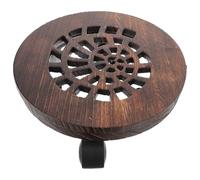 GLEAVI Support pour Pots de Fleurs D'intérieur en Bois Massif Épais Ø 21 Cm avec roulettes Multidirectionnelles à Frein, Plateau de Plantation Stable et Chariot à Pots pour Déplacement