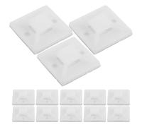 GLEAVI Supports Adhésifs pour Attaches Câble Auto-bloquantes 100 Pièces Blanches Adhésif Jaune Organisateurs de Câbles Résistants sans Trace Clips de Fixation Électriques et Domestiques