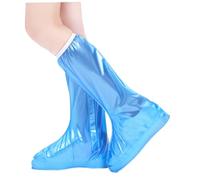 GLEAVI Surchaussures Imperméables Bleu Perlé avec Bande Élastique et Fermeture Éclair Protège-Chaussures Longs Antidérapants pour Extérieur Protection Pluie Boue pour Adultes