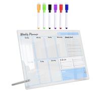 GLEAVI Tableau Mémo en Acrylique Transparent, Tableau Blanc Effaçable à Sec pour Bureau, Kit, pour Liste et Prise de Notes sur Bureau ou Table