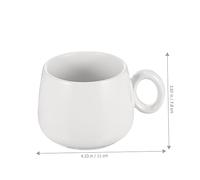 GLEAVI Tasse Céramique Blanche Capacité Mug Café et Lait Élégant Surface Lisse et Prise Confortable Cadeau Anniversaire et Noël