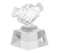 GLEAVI Trophée Décoratif en Cristal Transparent Petit Format de Main Trophée de Récompense Délicat pour Décoration de Bureau Présent Original pour Amis et Collègues