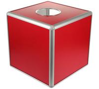 GLEAVI Urne Cubique Transparente 30x30x30 Cm en Acrylique Bordures en Alliage D’Aluminium, Boîte à Dons pour Tombola de Réunion, Accessoire de Don Couleur Style