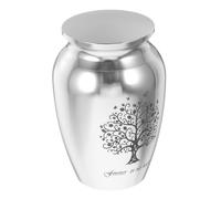 GLEAVI Urne Funéraire pour Animaux de Compagnie en Alliage D’Aluminium Étanche Couvercle Petite Urne Décorative Argentée pour Cendres de Chien et Chat Portable pour Conservation des