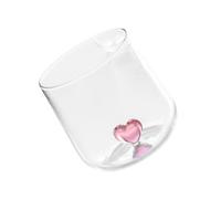 GLEAVI Verre à Eau Cœur en Verre Transparent 1 Pièce, Gobelet Créatif pour Couple, Tasse à Cocktail et Mug à Lait Style Simple, Usage Maison et Restaurant, Réservoir D'eau Élégant