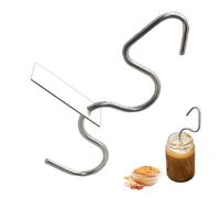 glebe Agitateur de Beurre de cacahuète 1/2 pièces - Agitateur de Beurre de Noix avec grattoir, Outil de mixage en Acier Inoxydable, mélangeur de Beurre de cacahuète à manivelle, agitateur Naturel