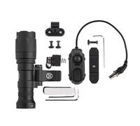 GLECTICAL】GT-340a Lampe de Poche Fixe Tactique, 600Lumens Lampe LED Torche | Avec Coussin de Pression et Double Bouton de Queue pour Système MLOK/Keymood/20mm à Rail,Noir