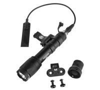 GLECTICAL GT-640c Lampe de Poche Fixe Tactique, 800 Lumens Lampe Torch | Avec Coussin de Pression et Double Bouton de Queue pour Système MLOK/Keymood/20mm à Rail Picatinny, Noir