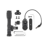 GLECTICAL GT-640c Lampe de Poche Fixe Tactique, 800 Lumens LED Lampe Torch | Avec Coussin de Pression et Double Bouton de Queue pour Système MLOK/Keymood/20mm à Rail Picatinny, Noir