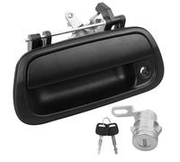 Gledewen Poignée de hayon avec serrure à clé - Noir lisse - Compatible avec Toyota Tundra 2000-2006 - Remplace 69090-0C010 69090-0C030-C0 80867