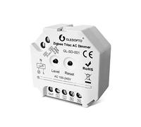 GLEDOPTO ZigBEE Triac AC Variateur 100-240 V - La charge réglable a une lampe halogène à charge ohmique avec transformateur électronique compatible avec Alexa et SmrtThings, Blanc., 45*48*21mm