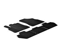 Gledring Set tapis de caoutchouc compatible avec Citroen Berlingo / Peugeot Partner 2008-2018 (T profil 5-pièces + clips de montage), Noir