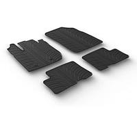 Gledring Set tapis de caoutchouc compatible avec Dacia Duster 2018-2024 (T profil 4-pièces + clips de montage), Noir