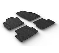 Gledring Set tapis de caoutchouc compatible avec Volkswagen Polo VI 2017- (T profil 4-pièces + clips de montage, Noir