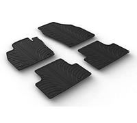 Gledring Set tapis de caoutchouc compatible avec Volkswagen T-Roc 11/2017- (T profil 4-pièces + clips de montage), Noir