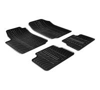 Gledring Set tapis de caoutchouc compatible avec Citroen C3 2002-2010 (T profil 4-pièces), Noir