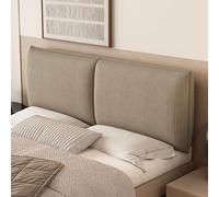 Gleedipre Design Simple Coussin de tête de lit Épaisse Rayée Velours côtelé Dossier de lit Anti-Collision Lit Simple/Double Oreiller de Repos(Brun Clair,160x60cm/Pas de tête de lit)