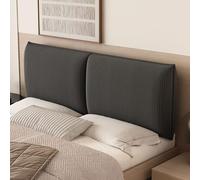 Gleedipre Design Simple Coussin de tête de lit Épaisse Rayée Velours côtelé Dossier de lit Anti-Collision Lit Simple/Double Oreiller de Repos(Noir,140x60cm/Pas de tête de lit)