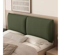 Gleedipre Design Simple Coussin de tête de lit Épaisse Rayée Velours côtelé Dossier de lit Anti-Collision Lit Simple/Double Oreiller de Repos(Vert,140x60cm/Pas de tête de lit)