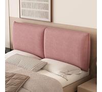 Gleedipre Design Simple Coussin de tête de lit Épaisse Rayée Velours côtelé Dossier de lit Anti-Collision Lit Simple/Double Oreiller de Repos(Rose,100x60cm/Pas de tête de lit)