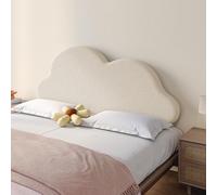 Gleedipre en Forme de Nuage Coussins de tête de lit Modérément Doux et Dur Rebond élevé Style français Anti-Choc Chevet Grand Dossier(Thé au Lait,134x65x10cm)