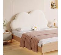 Gleedipre Forme de Nuage français Housse de tête de lit Doux pour la Peau et épais Anti-Collision Amovible et Lavable Coussin Souple pour Titre Grand Dossier(Blanc,160x65cm/Possède Une tête de lit)