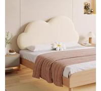 Gleedipre Forme de Nuage français Housse de tête de lit Doux pour la Peau et épais Anti-Collision Amovible et Lavable Coussin Souple pour Titre Grand Dossier(Beige,130x65cm/Possède Une tête de lit)