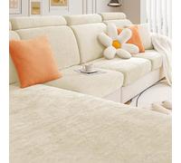 Gleedipre Français Chenille élastique Housse de Protection pour canapé Coussin de Siege Dossier Appui-tête Jaquette Convient à Toutes Les Saisons Drap Housse canapé(Jaune crème,60-80cm x 30-45cm)