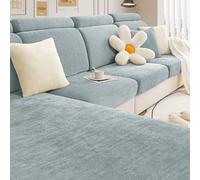 Gleedipre Français Chenille élastique Housse de Protection pour canapé Coussin de Siege Dossier Appui-tête Jaquette Convient à Toutes Les Saisons Drap Housse canapé(Gris,155-180cm x 65-90cm)