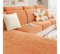 Gleedipre Français Chenille élastique Housse de Protection pour canapé Coussin de Siege Dossier Appui-tête Jaquette Convient à Toutes Les Saisons Drap Housse canapé(Orange,85-120cm x 65-90cm)