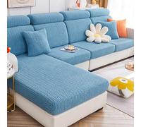 Gleedipre Housse de canapé élastique Anti-poussière Antidérapante Anti-griffures Convient à Toutes Les Saisons Simple Paresseux Drap-Housse pour canapé(Bleu,50-65 cm x 50-65 cm)