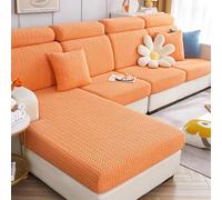 Gleedipre Housse de canapé élastique Anti-poussière Antidérapante Anti-griffures Convient à Toutes Les Saisons Simple Paresseux Drap-Housse pour canapé(Orange,50-65 cm x 50-65 cm)