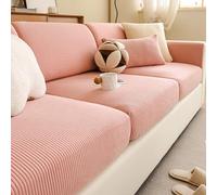 Gleedipre Housse de canapé Souple Velours côtelé Coussins de siège Dossier Couvercle de Protection pour Toutes Les Saisons Drap Housse canapé(Rose,65-85 cm x 135-165 cm)