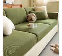 Gleedipre Housse de canapé Souple Velours côtelé Coussins de siège Dossier Couvercle de Protection pour Toutes Les Saisons Drap Housse canapé(Vert,65-85 cm x 165-200 cm)