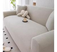 Gleedipre Housses Extensibles Jacquard Housse de Protection élastique à l'épreuve des Animaux Toutes Les Saisons antidérapant Moderne Couvre-lit canapé(Gris Clair,2 places/140-175cm)