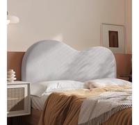 Gleedipre Personnalisable Tête de lit Coussins Polaire courte douce pour la peau Fermeture éclair amovible Coussins moelleux Anti-collision Forme nuage Dossier moelleux(Gris clair,90 x 65 cm/35,4 x 25
