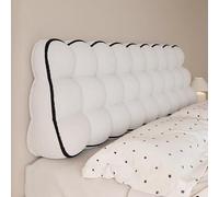 Gleedipre Triangle Appuie-tête Coussin Double Face Rebond élevé Anti-Collision Chevet Canapé Lecture Dossier Moelleux(Blanc Laiteux,90 x 60 x 22cm)