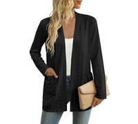 GLEENOD Cardigan en tricot léger et décontracté pour femme, élégant, cardigan ouvert sur le devant, pull en tricot, XL