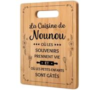 Gleevara Cadeau Nounou, Cadeau Nounou Anniversaire - Planche à Découper en Bambou Artisanale Unique, Cadeau Nounou Original, Cadeau Nounou Fin de Contrat