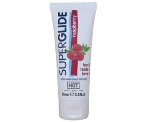 Gleitgel Hot Superglide essbar Himbeere auf Wasserbasis 75 ml