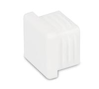 GleitGut 4 x Bouchons de Tube 25 x 25 mm Embout Tube carré Bouchon Plastique Blanc