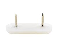 GleitGut 4 x patins plastique 62 x 18 mm patin chaise à clouer patin blanc ovale