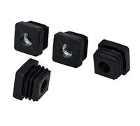 GleitGut Lot de 4 bouchons filetés à tube carré M8 et M10 - Douilles enfichables carrées en plastique noir (25 x 25 mm M8)